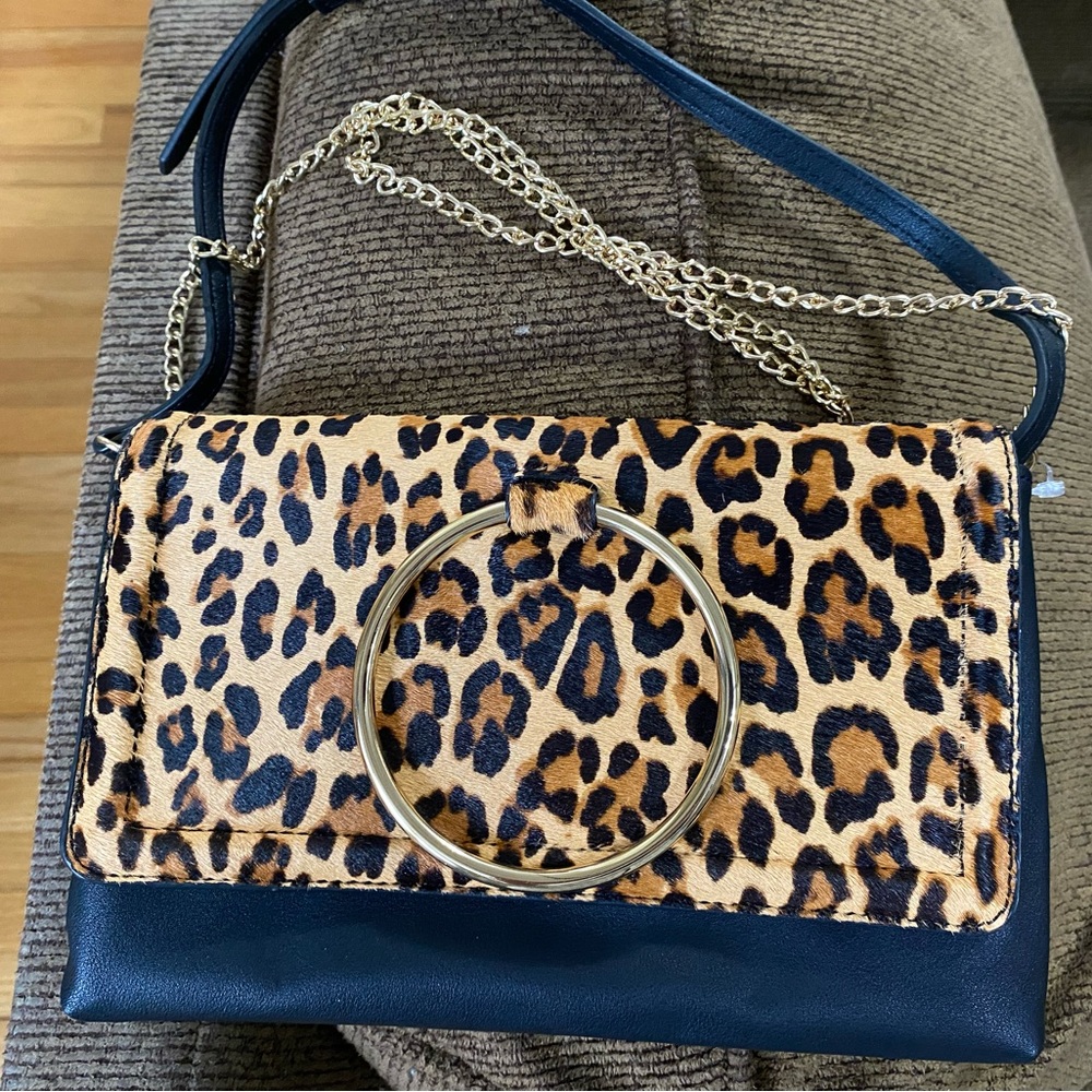 ALDO black with leopard print bag